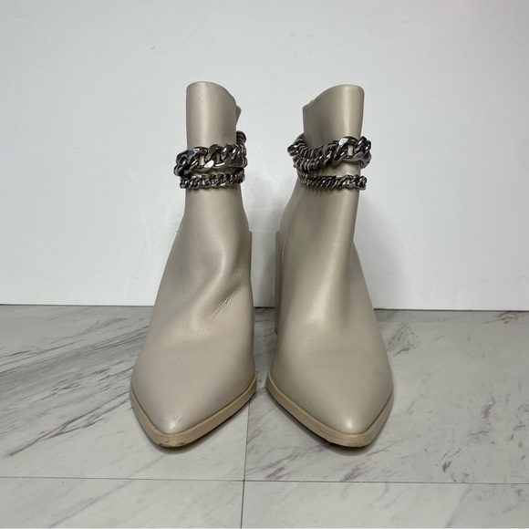 Steve Madden Tryout Leather Silver Chain Bootie 8 1/2 - Picture 2 of 15